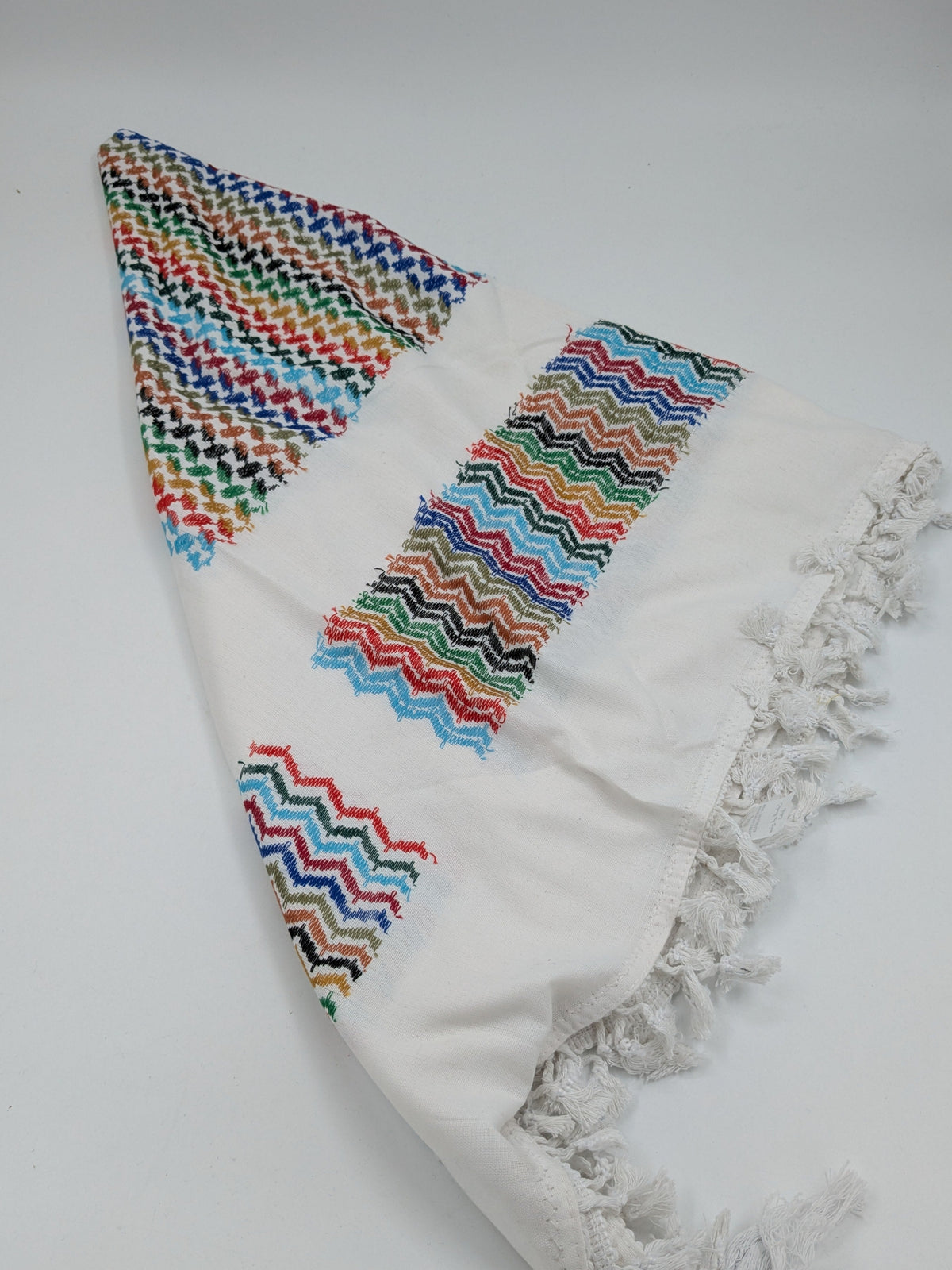 Autentica kuffiyeh Hirbawi - bianca/multicolore