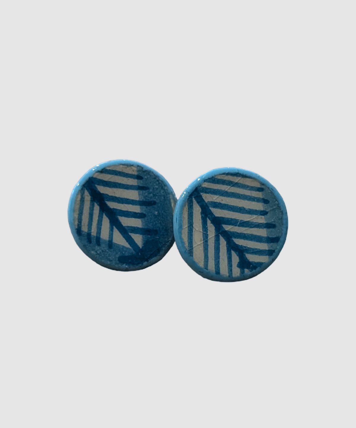 Handmade earrings made of Palestinian ceramics - Å