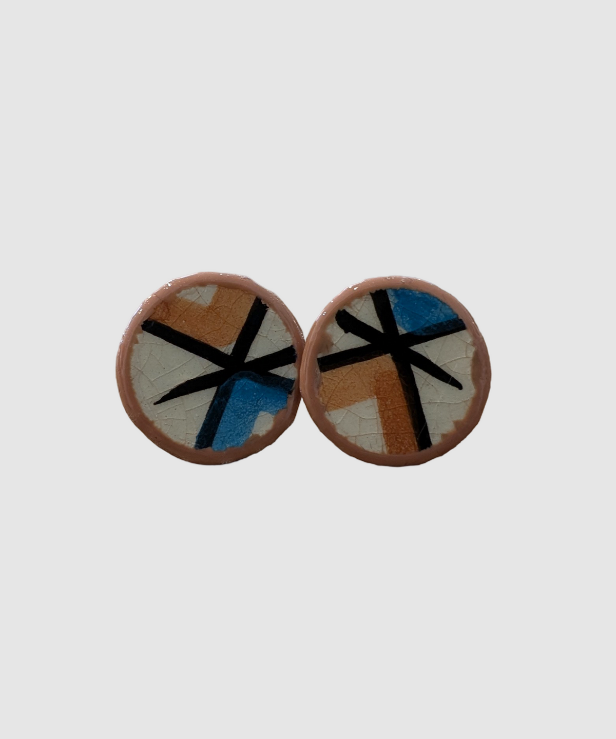 Handmade earrings made of Palestinian ceramics - Å