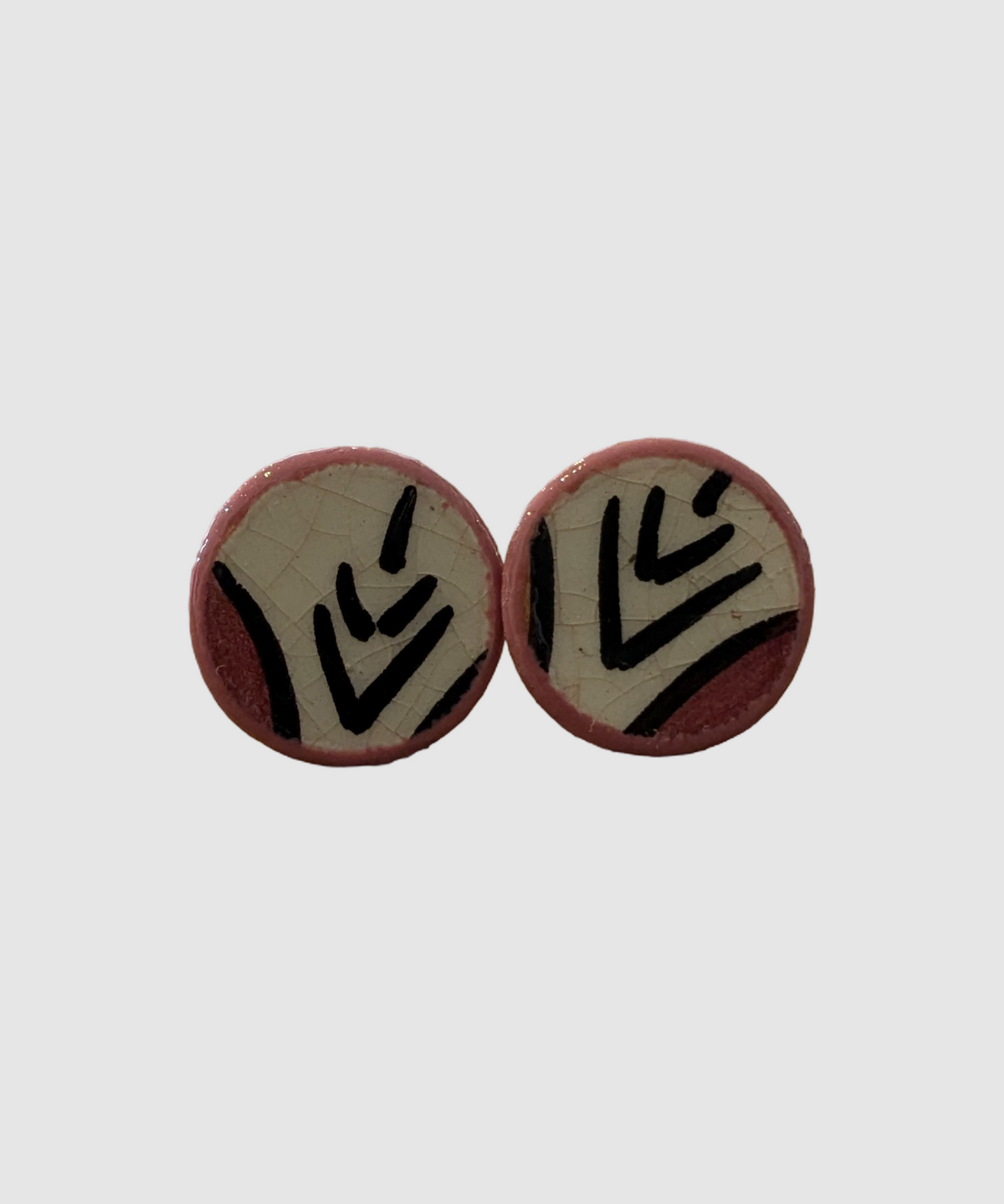Handmade earrings made of Palestinian ceramics - Å