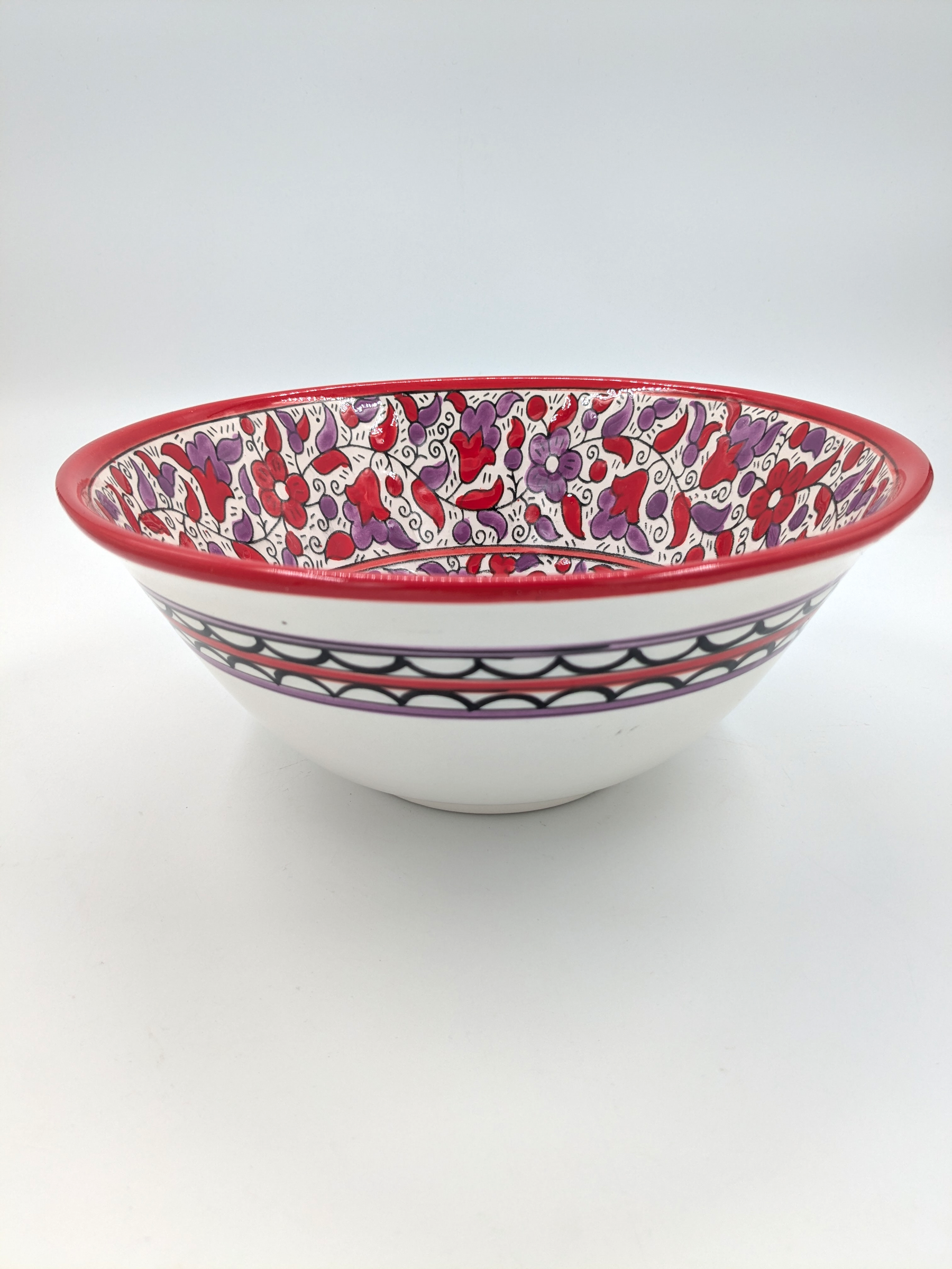 Bol de service-25 cm-rouge/lavande