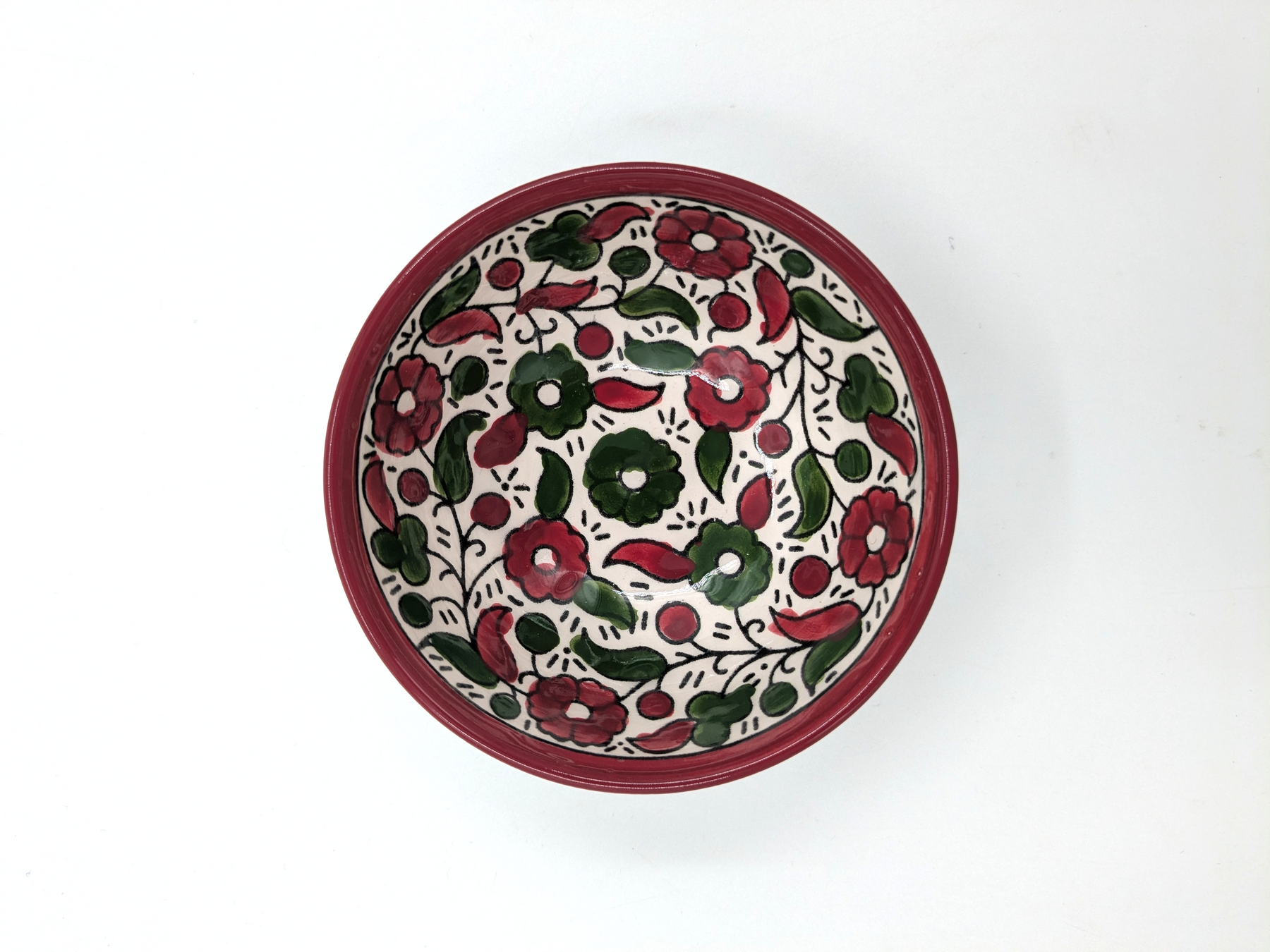 Bol 9 cm-bordeaux/vert