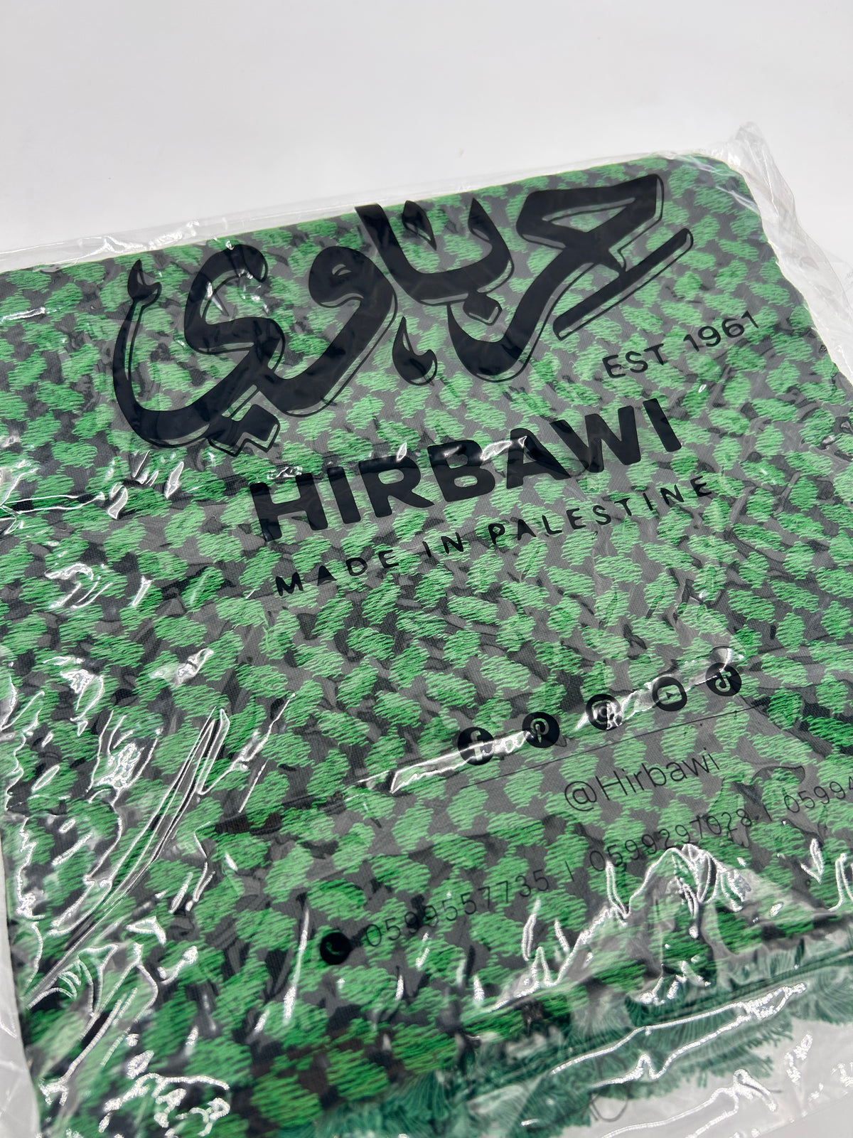 Authentique kuffiyeh Hirbawi-vert