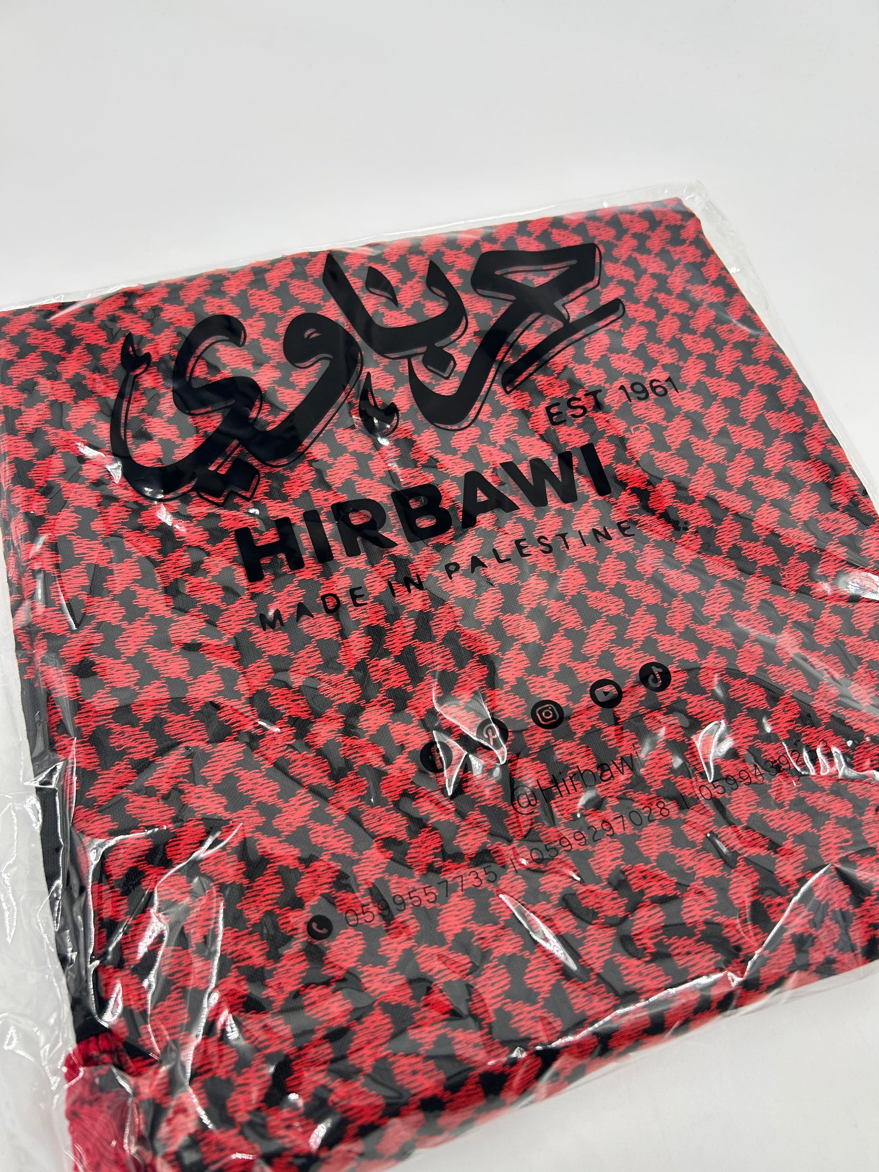 Authentique kuffiyeh Hirbawi-rouge foncé