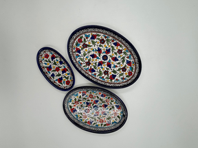 Plat de service ovale-multicolore