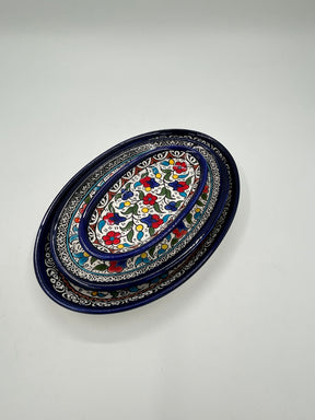 Plat de service ovale-multicolore