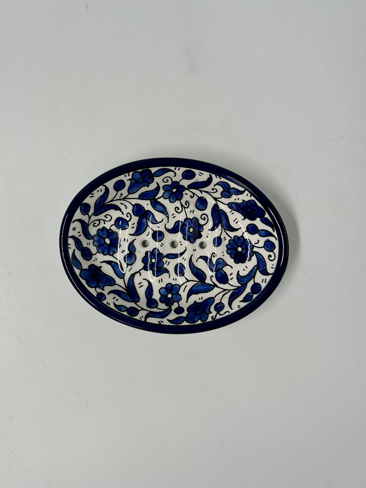 Porte-savon à trous-bleu roi/blanc