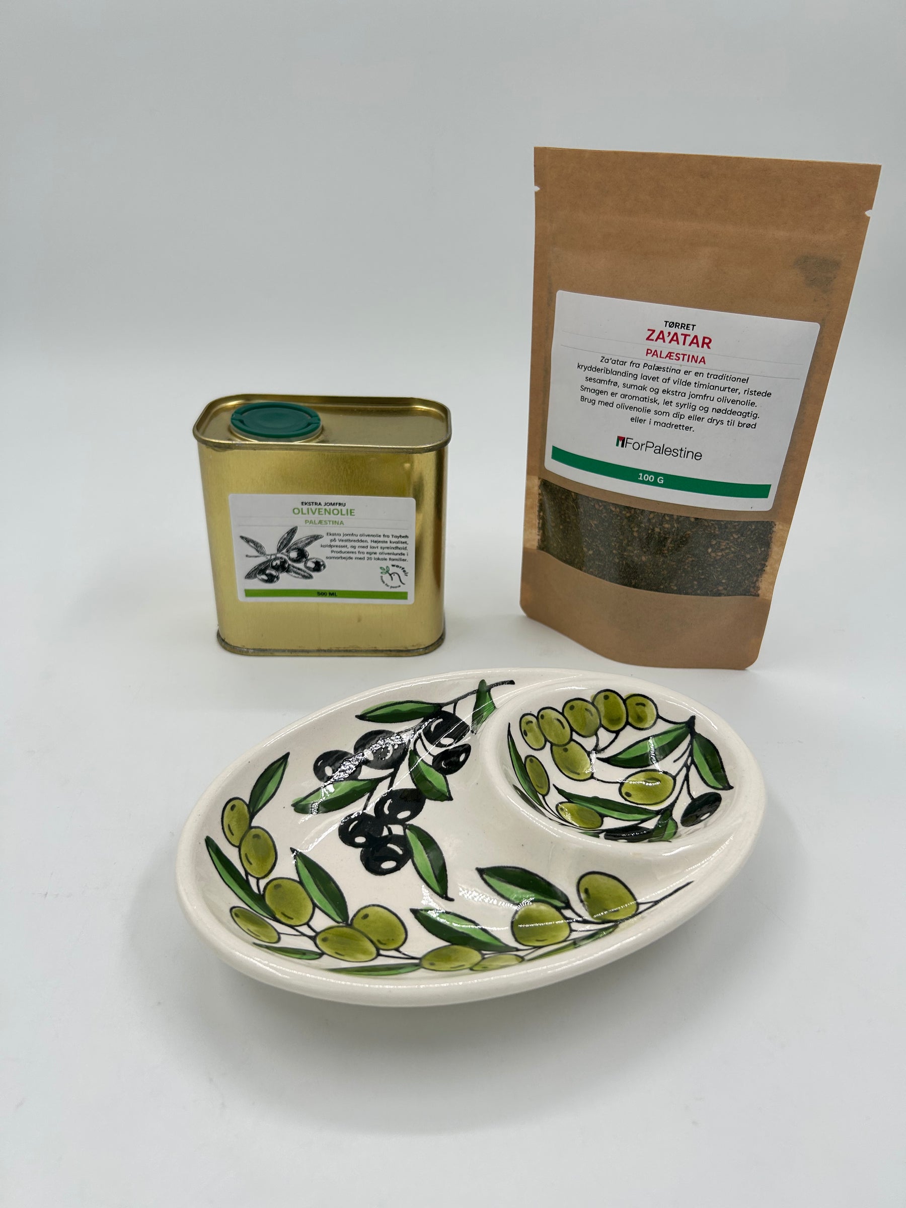 Ciotola per salsa a 2 scomparti, olio extra vergine di oliva e za'atar