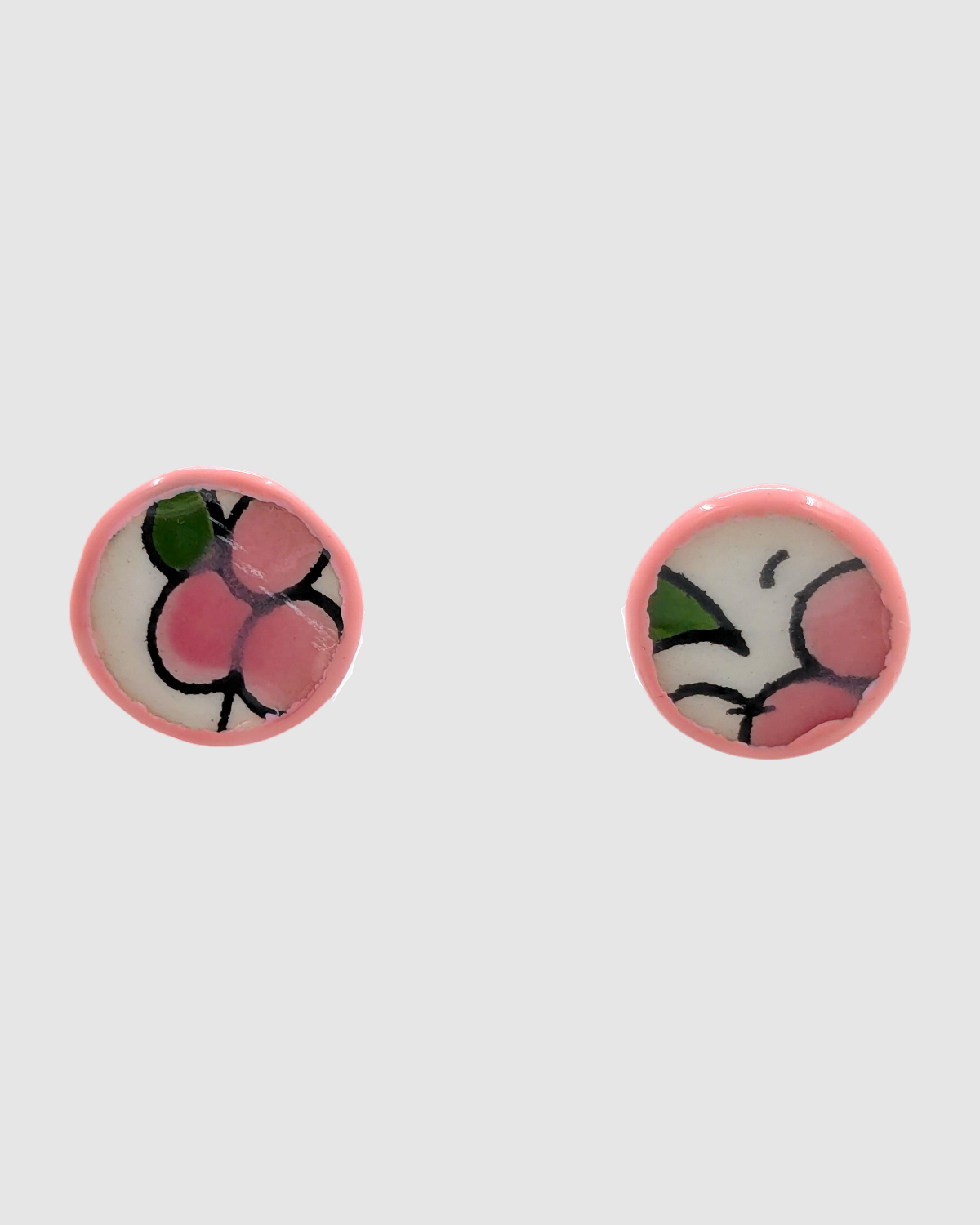 Boucles d'oreilles artisanales en céramique palestinienne-N