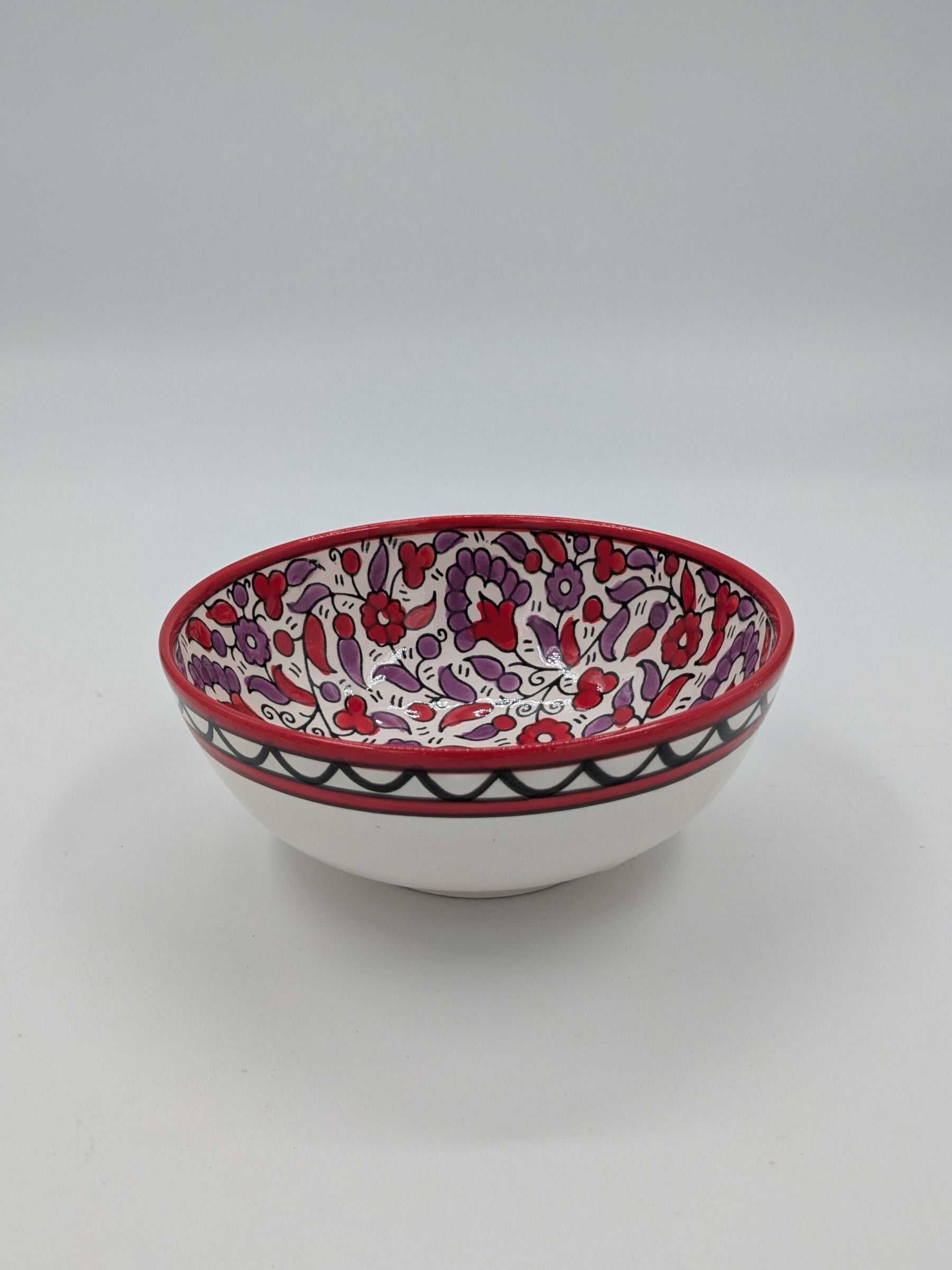 Skål 15 cm - rød/lavendel
