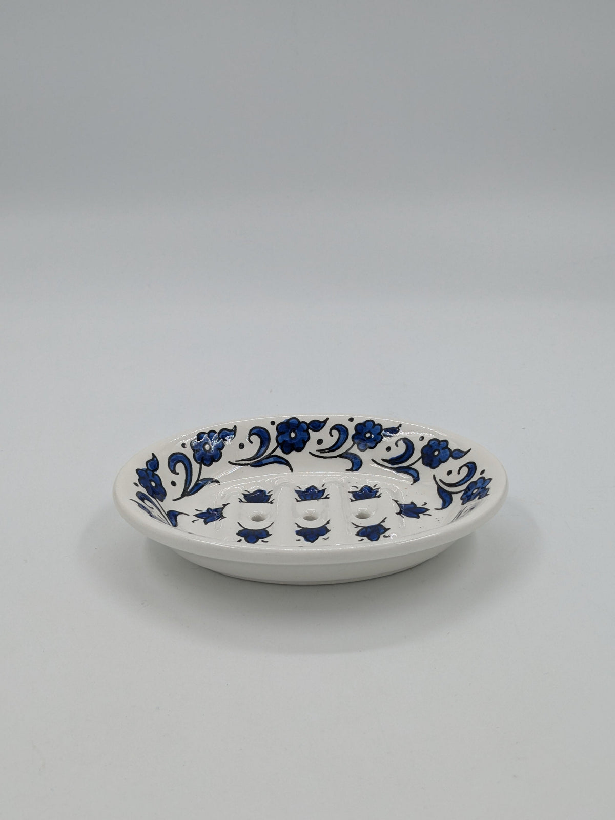 Porte-savon à trous-bleu roi/blanc