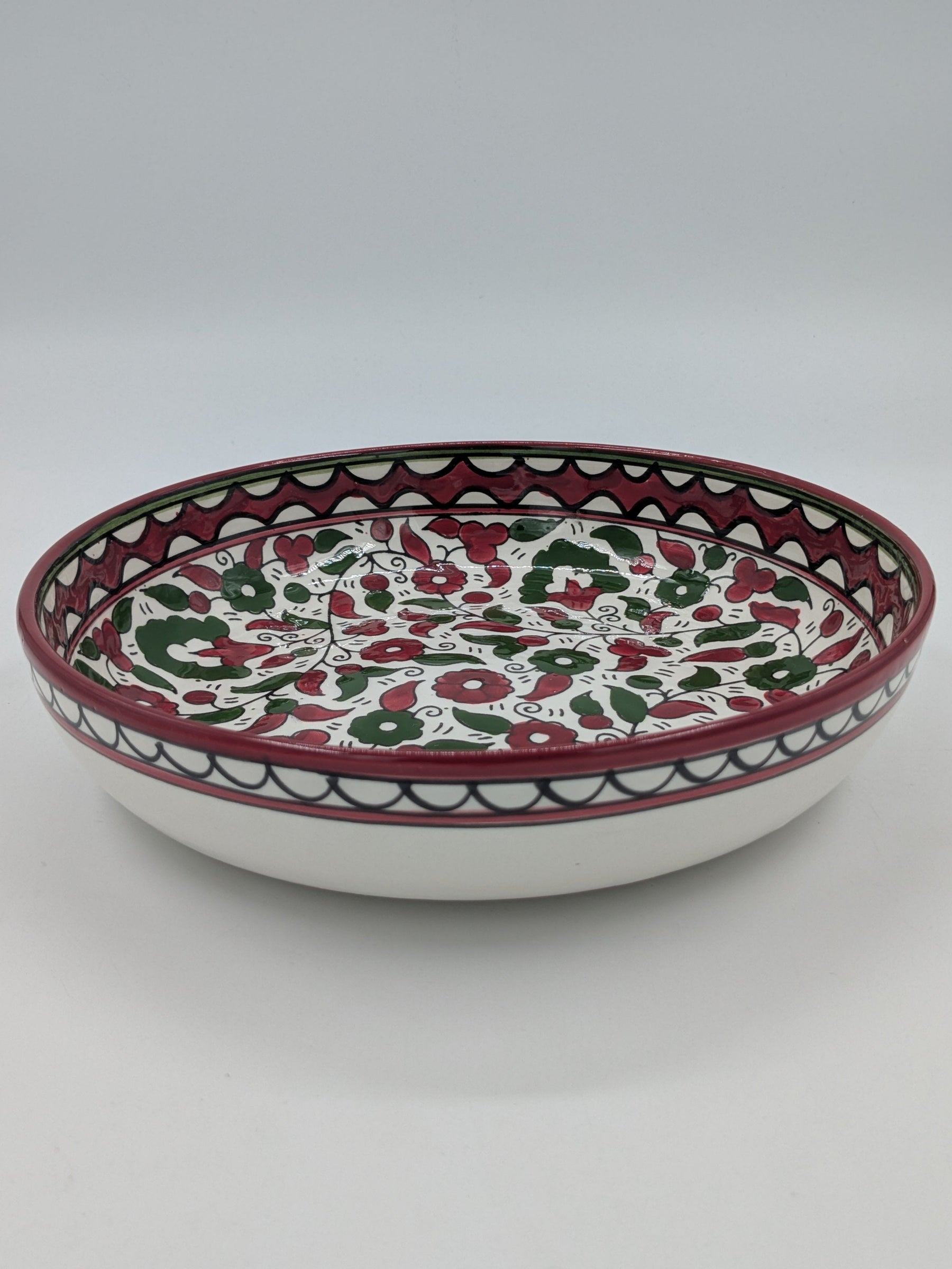 Bol de service 18 cm-bordeaux/vert
