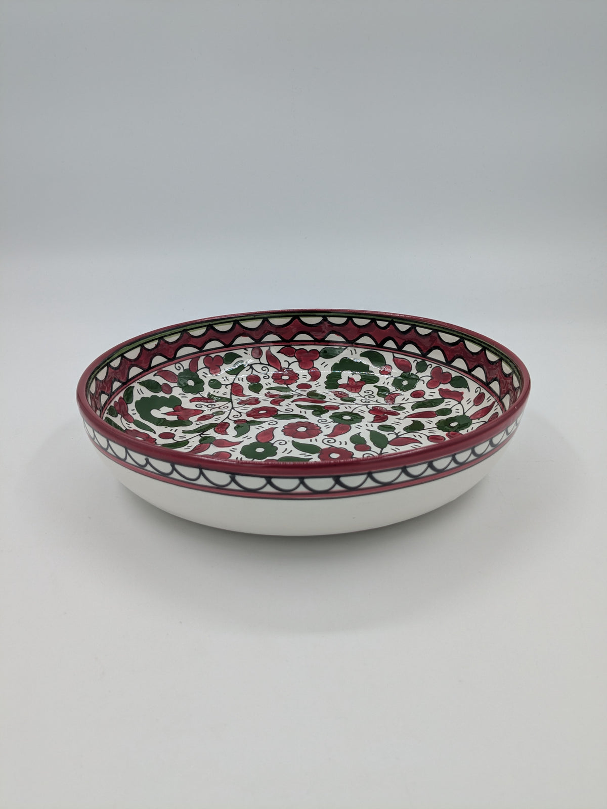 Servierschüssel 18 cm - bordeaux/grün