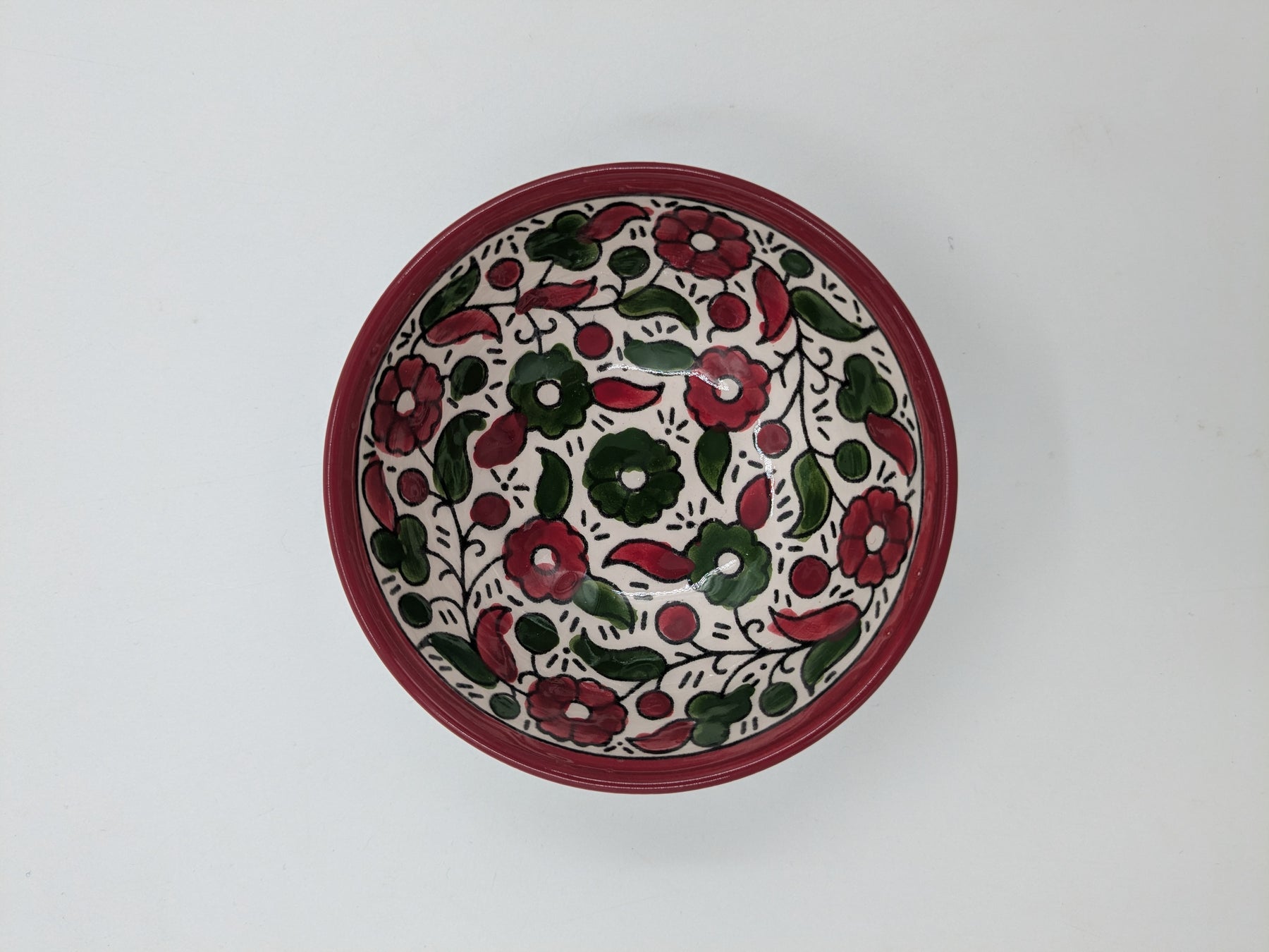 Bol 12 cm-bordeaux/vert