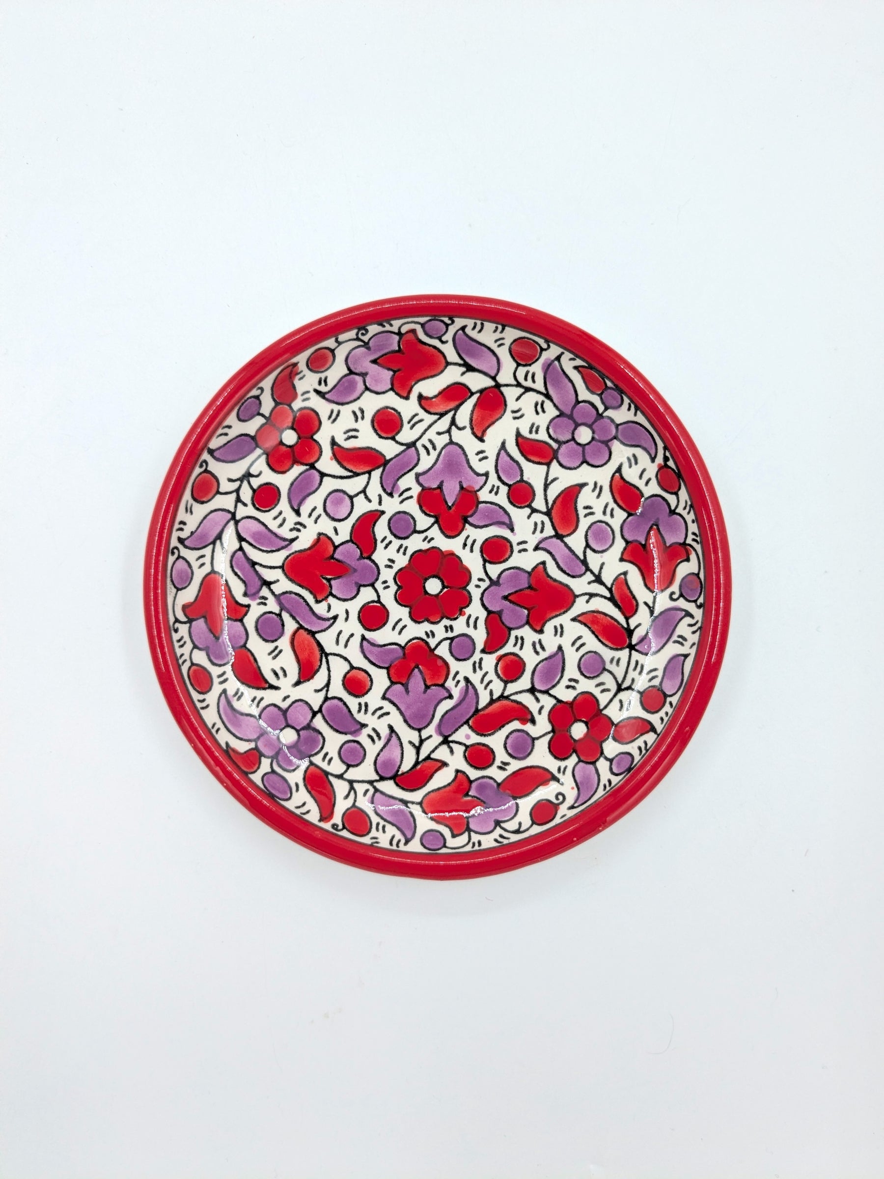 Assiette à gâteau-rouge/lavande