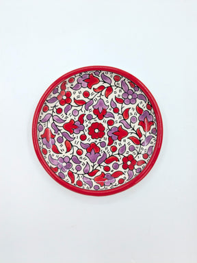 Assiette à gâteau-rouge/lavande