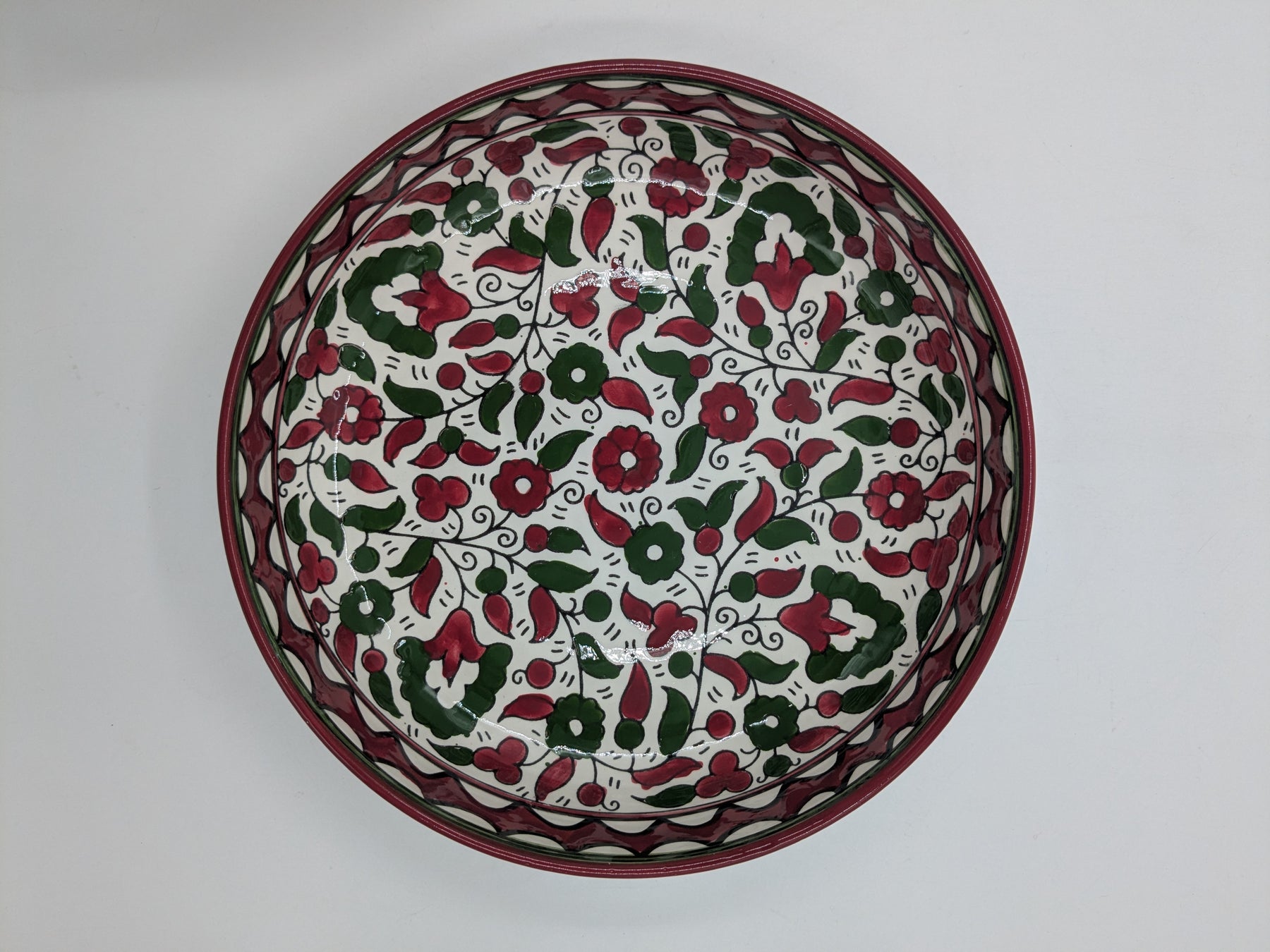 Cuenco para servir 18 cm - burdeos/verde
