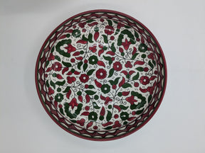 Bol de service 18 cm-bordeaux/vert