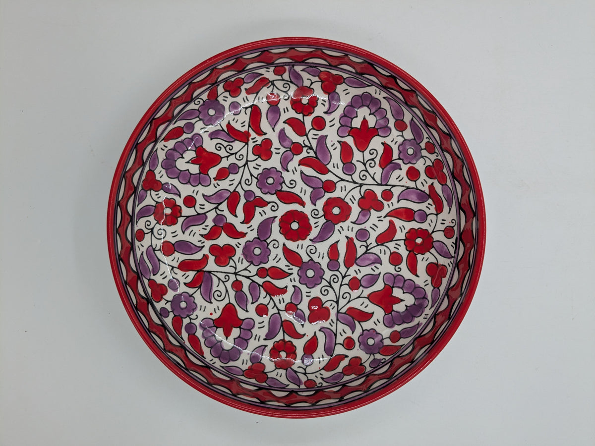 Servierplatte 23 cm - rot/lavendel