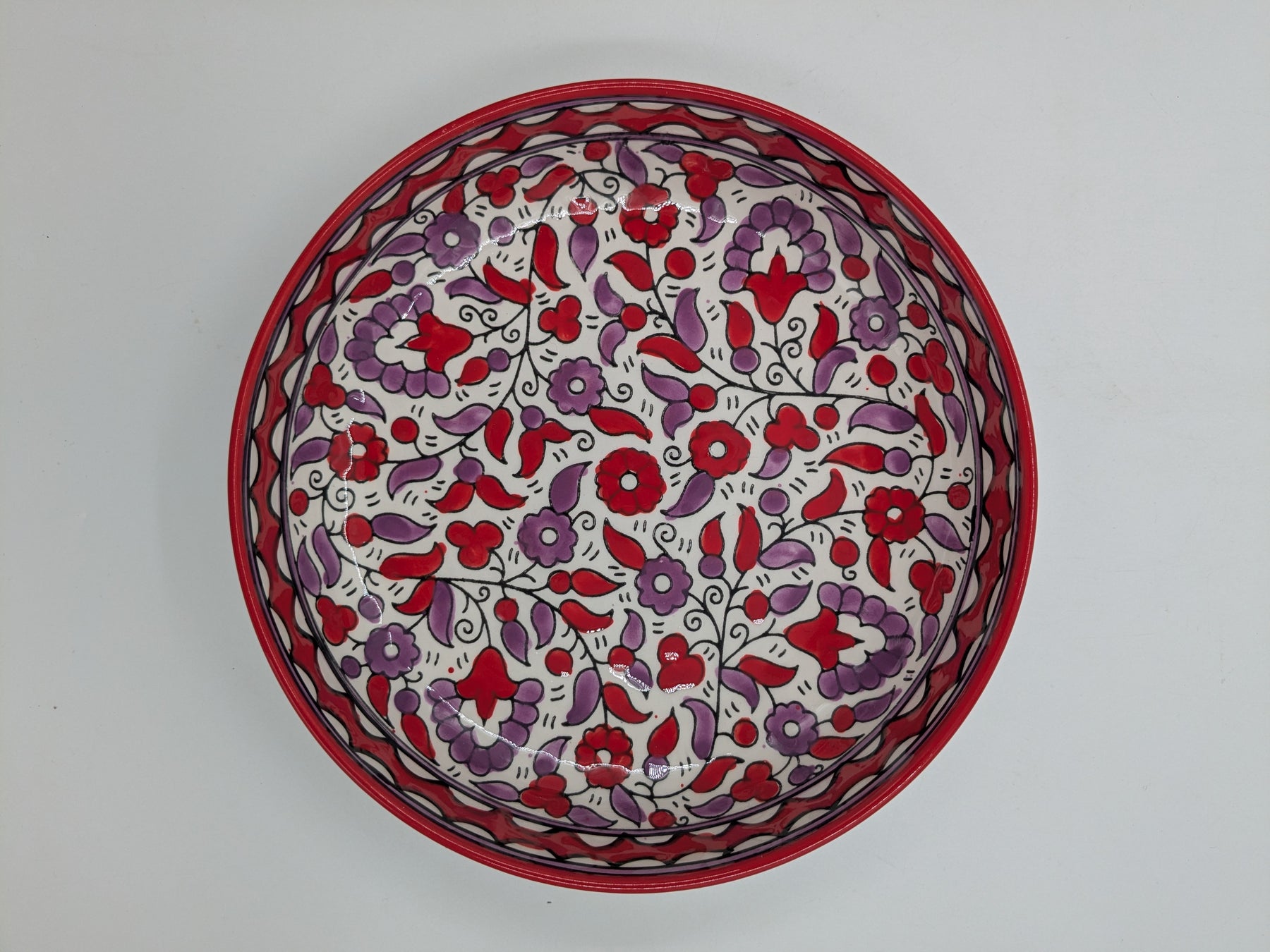 Piatto da portata 23 cm - rosso/lavanda
