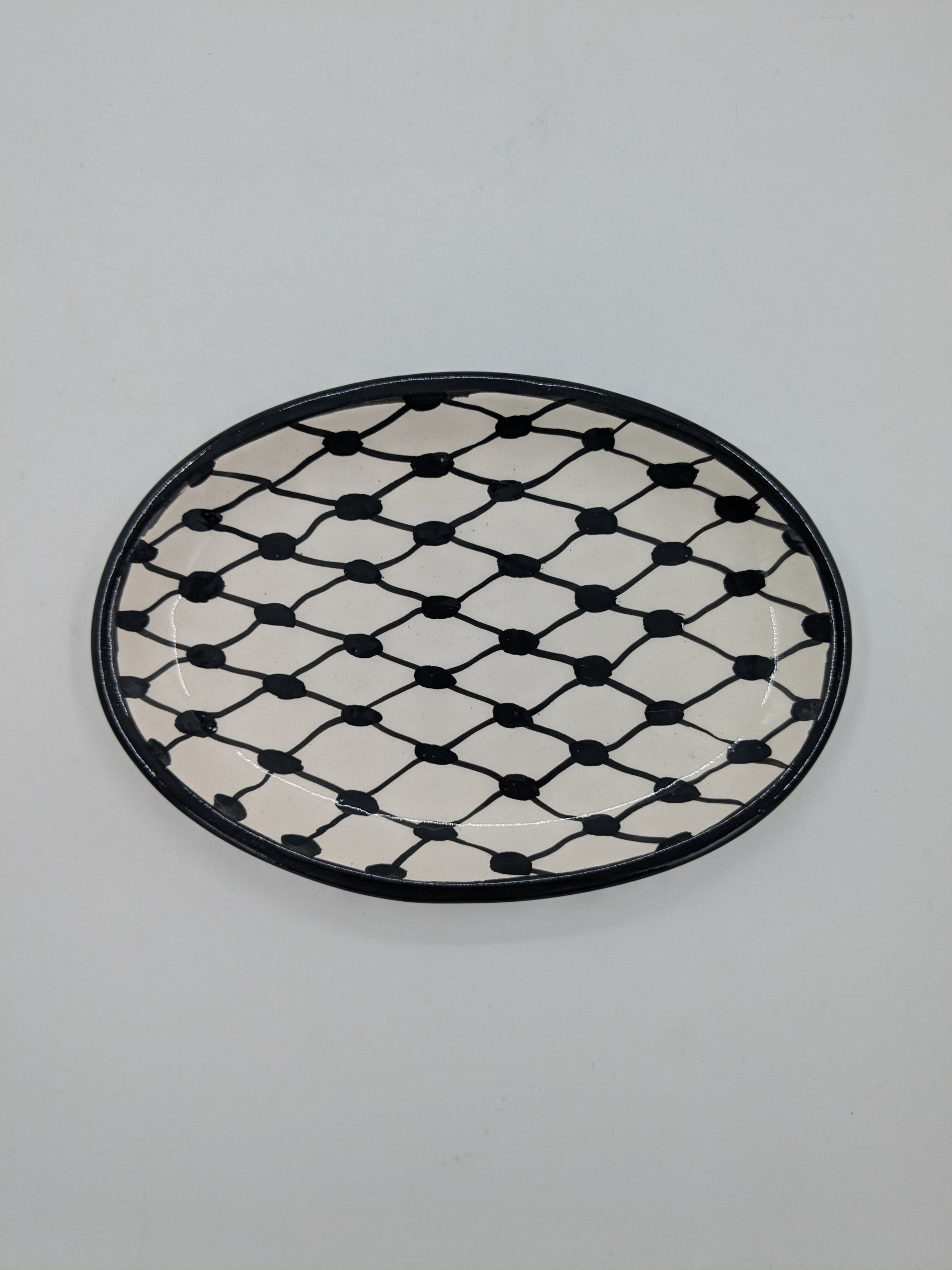 Oval serving dish - ramallah blue