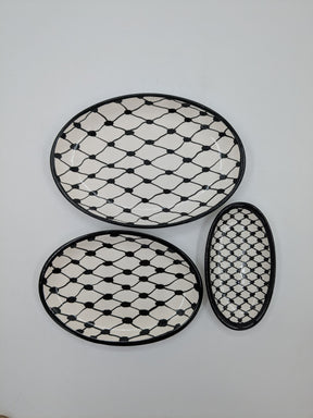 Oval serving dish - ramallah blue