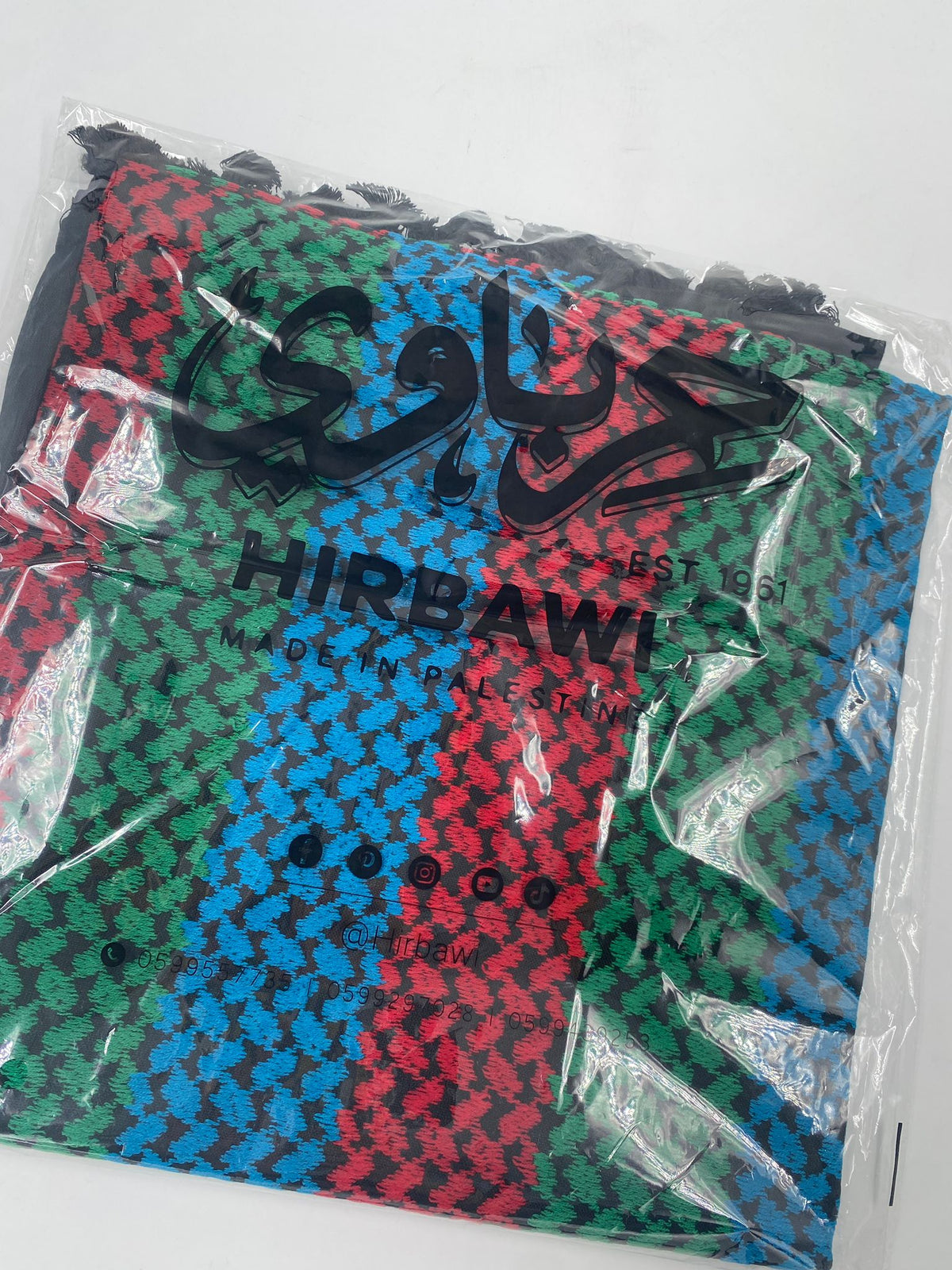 Hirbawi Kuffiyeh Black and colors b