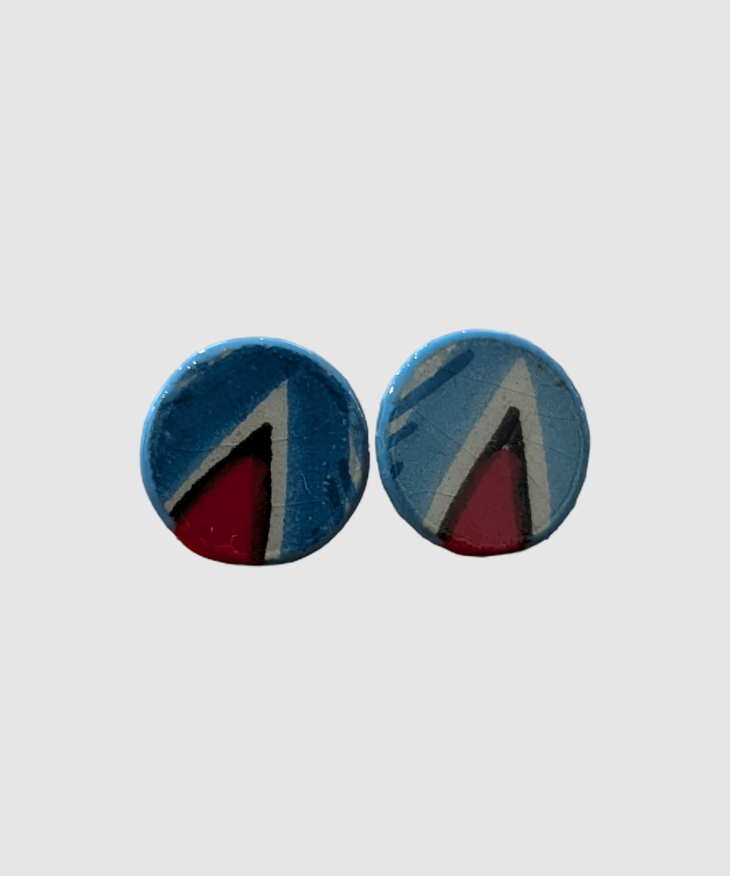 Handmade earrings made of Palestinian ceramics - Å