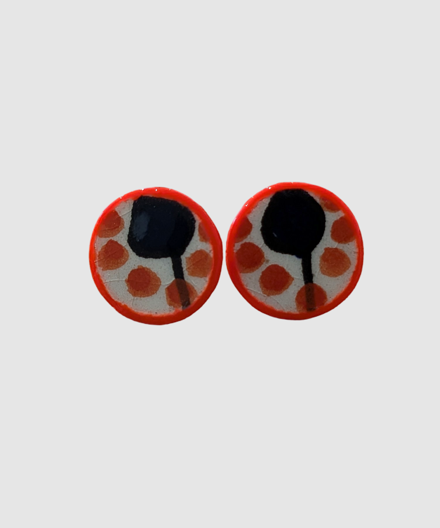 Boucles d'oreilles artisanales en céramique palestinienne-Ø