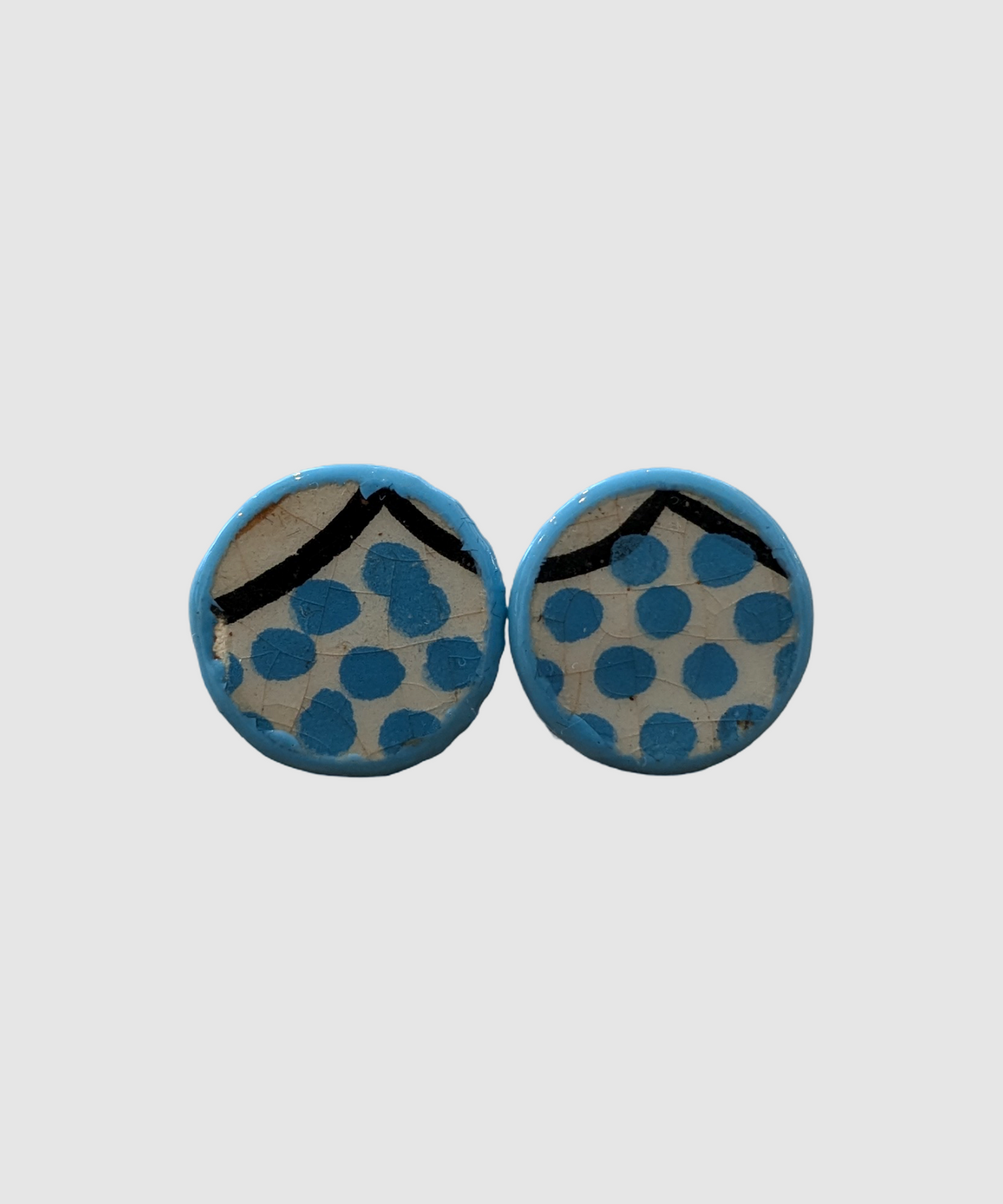 Boucles d'oreilles artisanales en céramique palestinienne- M
